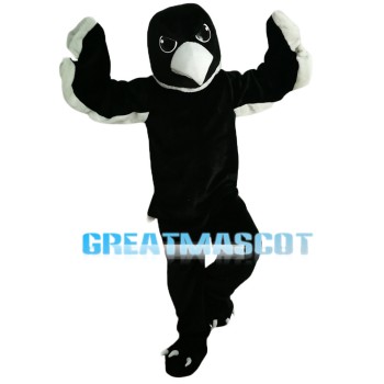 All Black Bird With White Beak Mascot Costume