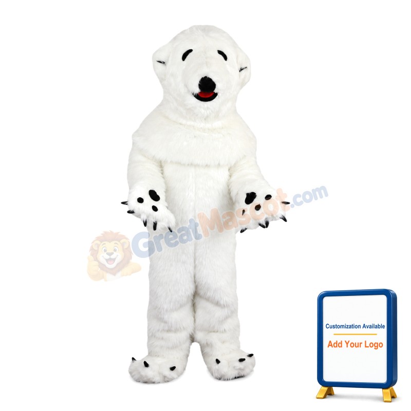 Furry Strong Polar Bear Mascot Costume