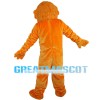 Orange Dog With Pink Overalls Mascot Costume