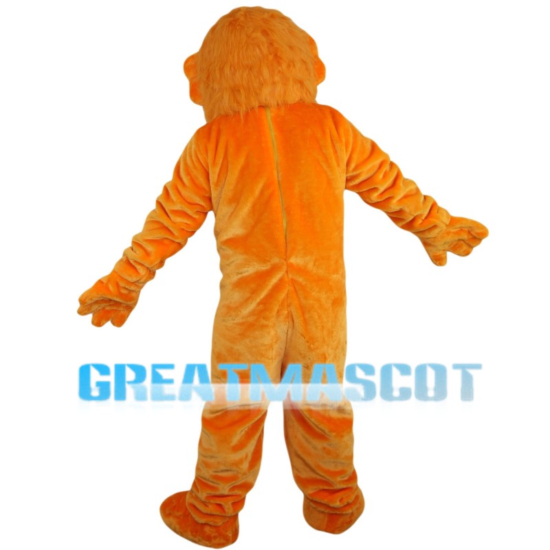 Orange Dog With Pink Overalls Mascot Costume
