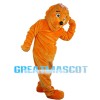 Orange Dog With Pink Overalls Mascot Costume