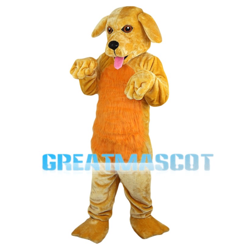 Brown Dog Licking Paw Mascot Costume