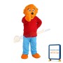 Clever Dog With Red Pullover Mascot Costume