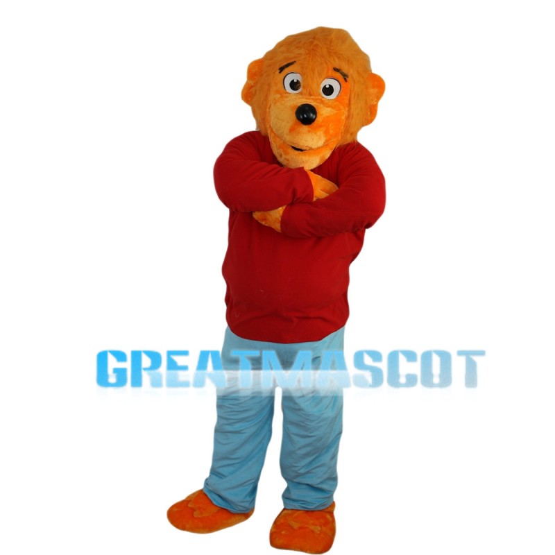 Clever Dog With Red Pullover Mascot Costume