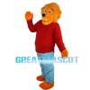 Clever Dog With Red Pullover Mascot Costume