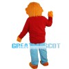 Clever Dog With Red Pullover Mascot Costume