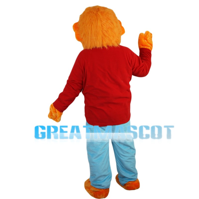 Clever Dog With Red Pullover Mascot Costume