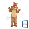 Light Brown Rabbit With Orange Ears Mascot Costume
