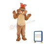 Light Brown Rabbit With Orange Ears Mascot Costume