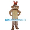 Light Brown Rabbit With Orange Ears Mascot Costume