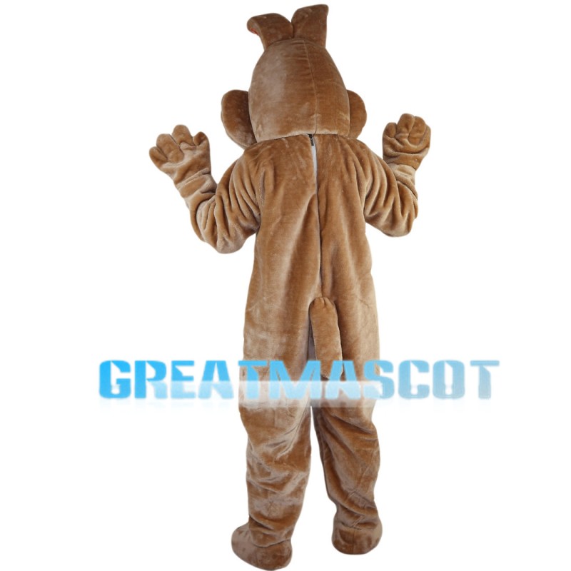 Light Brown Rabbit With Orange Ears Mascot Costume