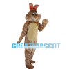 Light Brown Rabbit With Orange Ears Mascot Costume