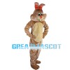 Light Brown Rabbit With Orange Ears Mascot Costume