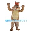 Light Brown Rabbit With Orange Ears Mascot Costume