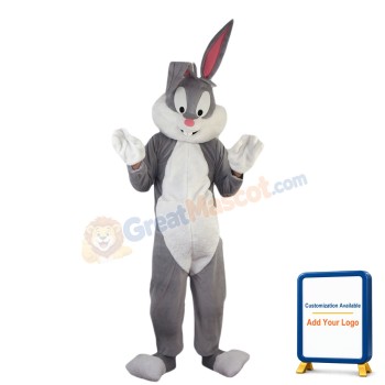 Adult Gray & White Rabbit Mascot Costume