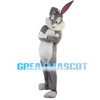 Adult Gray & White Rabbit Mascot Costume