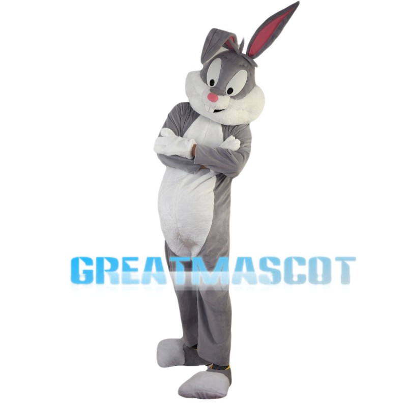 Adult Gray & White Rabbit Mascot Costume