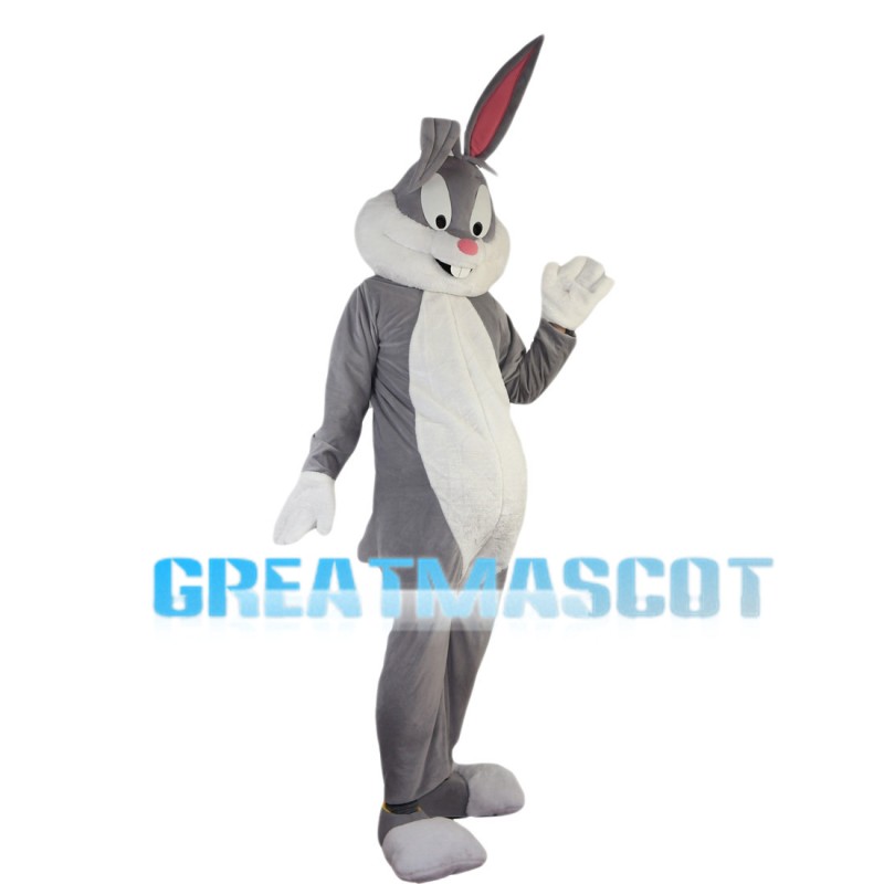 Adult Gray & White Rabbit Mascot Costume