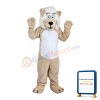 Khaki Lion With White Mane Mascot Costume
