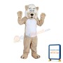 Khaki Lion With White Mane Mascot Costume
