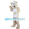 Khaki Lion With White Mane Mascot Costume