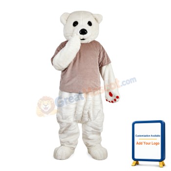 Ignorant White Bear Mascot Costume