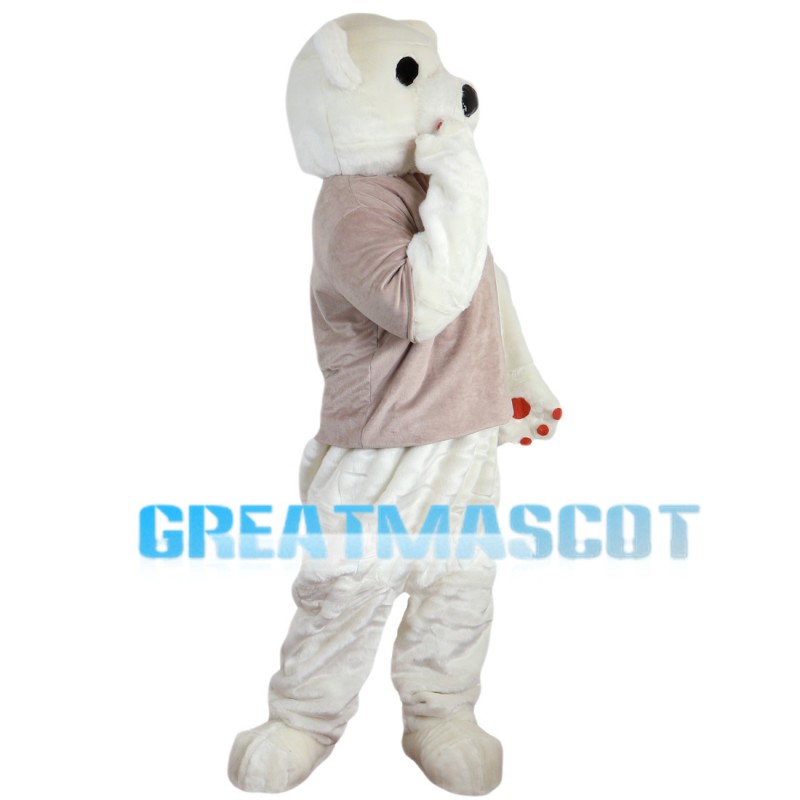Ignorant White Bear Mascot Costume