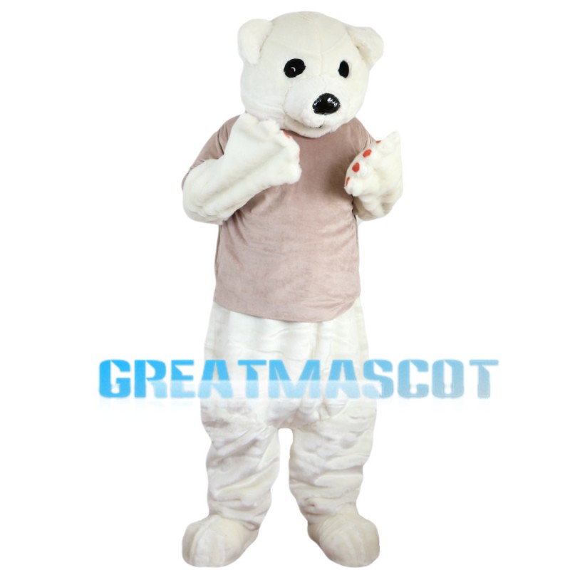 Ignorant White Bear Mascot Costume