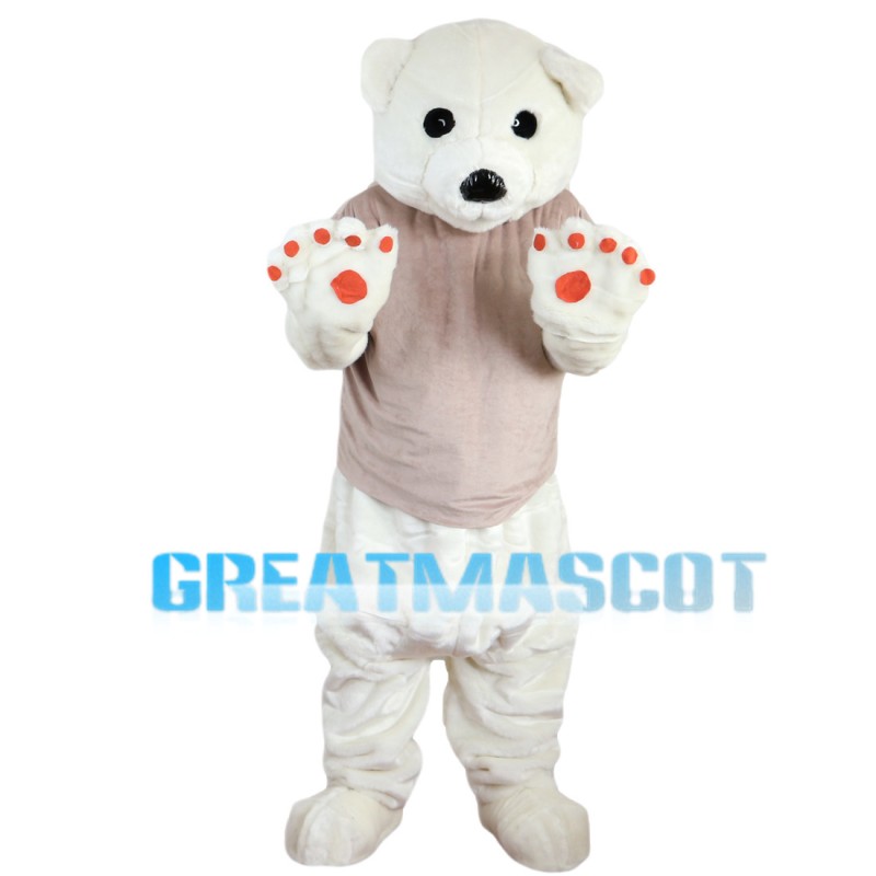 Ignorant White Bear Mascot Costume