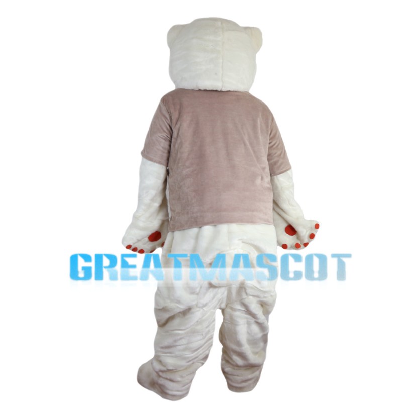 Ignorant White Bear Mascot Costume