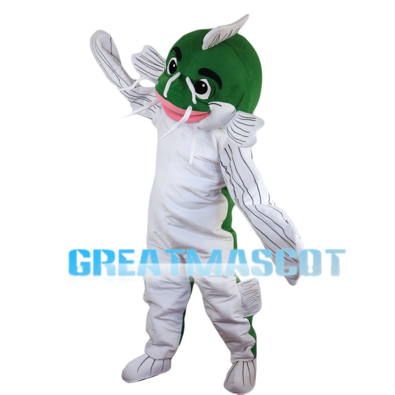Flat Head Catfish With Big Mouth Mascot Costume