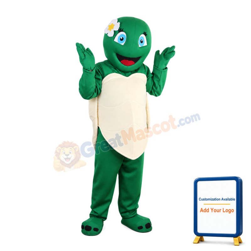Blue Eyes Turtle With Flower Mascot Costume