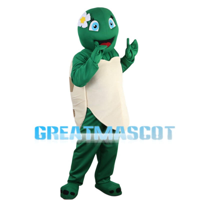 Blue Eyes Turtle With Flower Mascot Costume