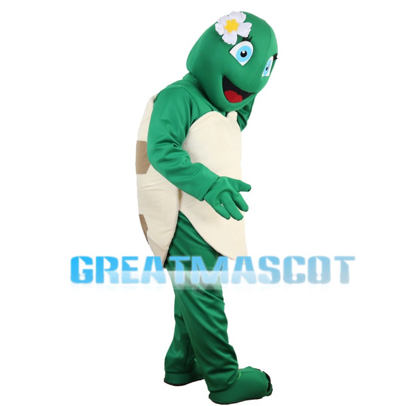 Blue Eyes Turtle With Flower Mascot Costume