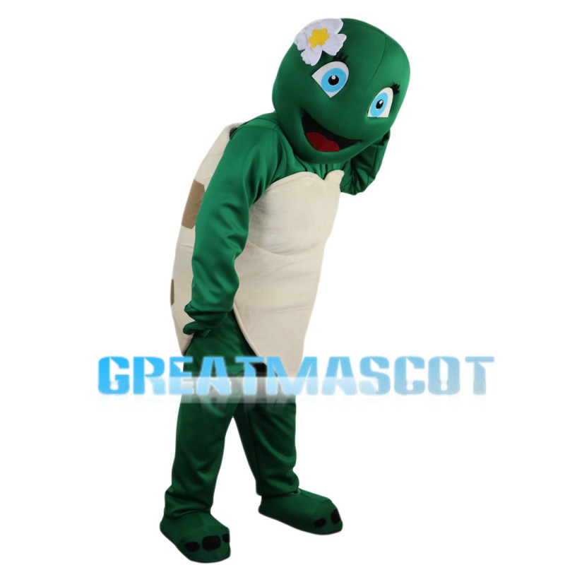 Blue Eyes Turtle With Flower Mascot Costume