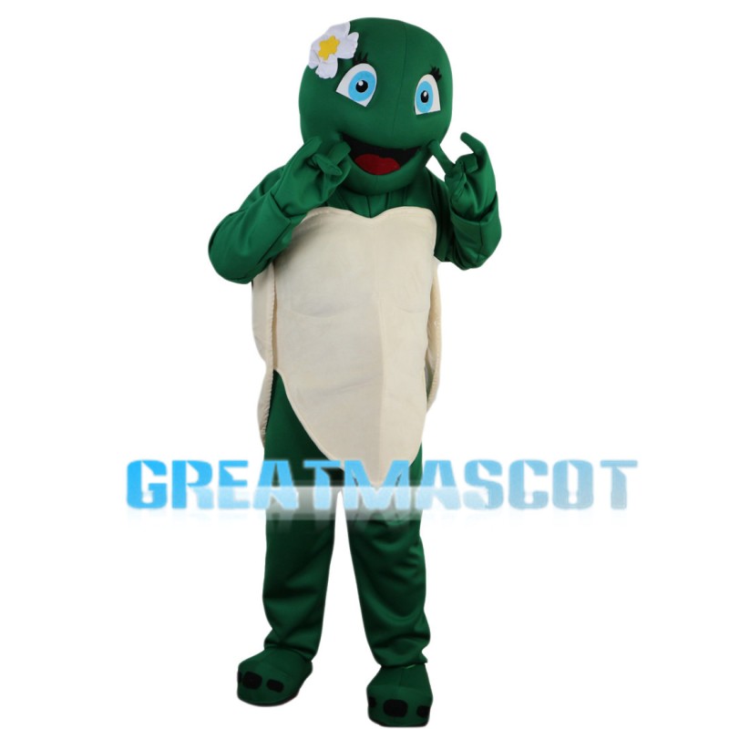 Blue Eyes Turtle With Flower Mascot Costume