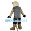 Adult Lion Wearing Gray Vest Mascot Costume