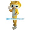 Shy Little Yellow Cat Mascot Costume