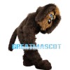 Dark Brown Long Fur Dog Mascot Costume