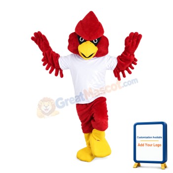 Pointed Red Eagle Mascot Costume