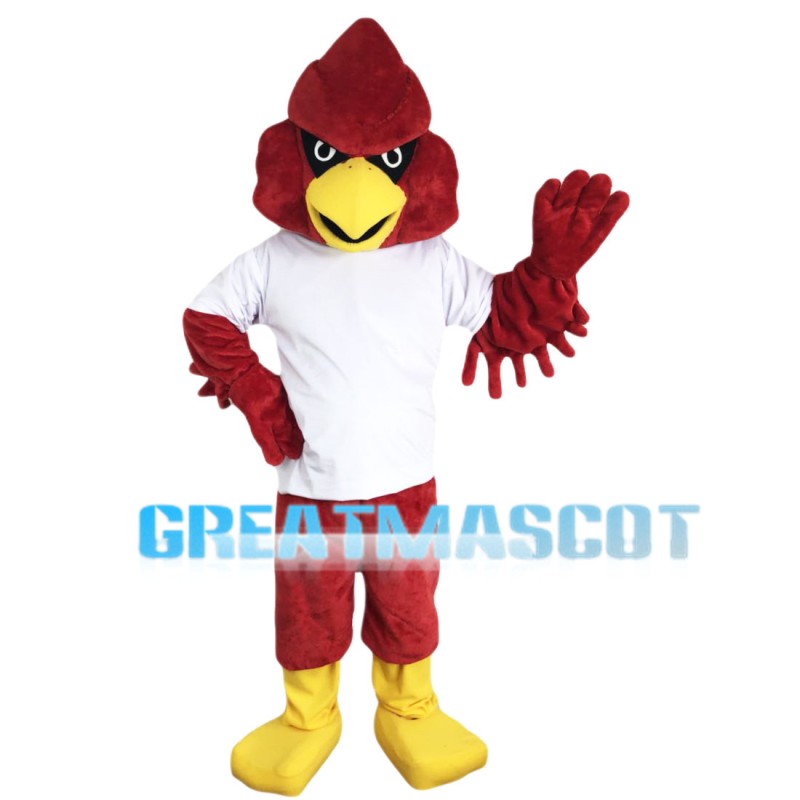 Pointed Red Eagle Mascot Costume