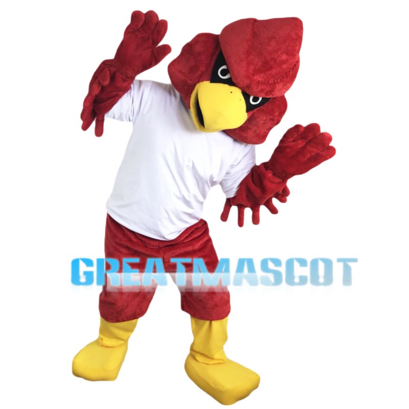 Pointed Red Eagle Mascot Costume
