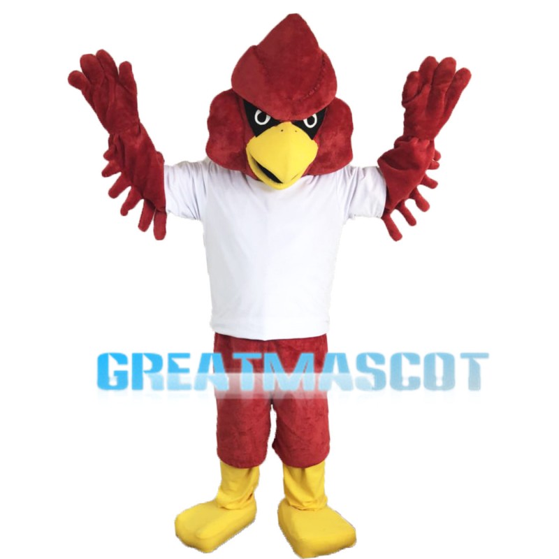 Pointed Red Eagle Mascot Costume