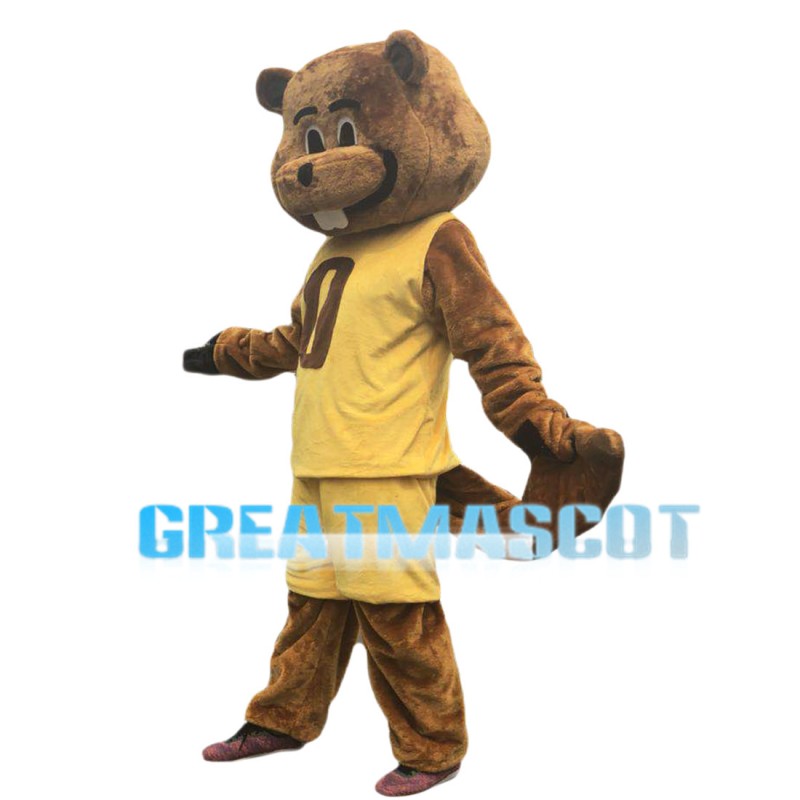 Energetic Beaver Wearing Sports Set Mascot Costume