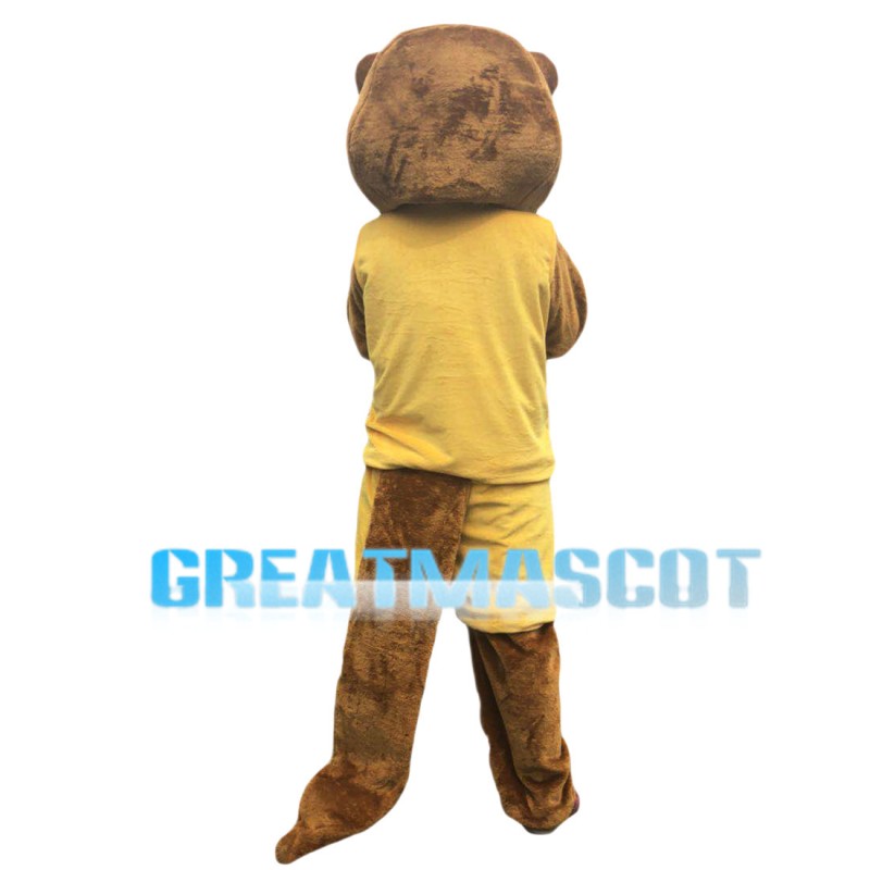 Energetic Beaver Wearing Sports Set Mascot Costume