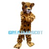 Leisurely Leopard With Blue Eyes Mascot Costume