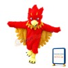 Long Fur Red Flame Bird Mascot Costume