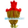 Long Fur Red Flame Bird Mascot Costume