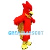 Long Fur Red Flame Bird Mascot Costume
