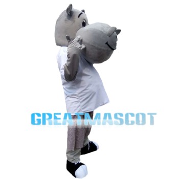 Casual Pleasant Hippo Mascot Costume